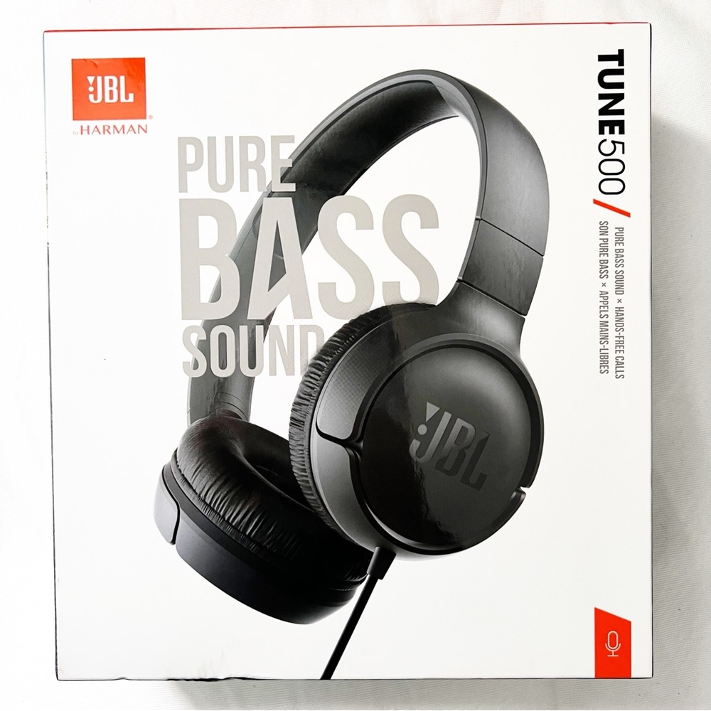🖤JBL Tune 500 Black Headphones , Wired on-ear headphones